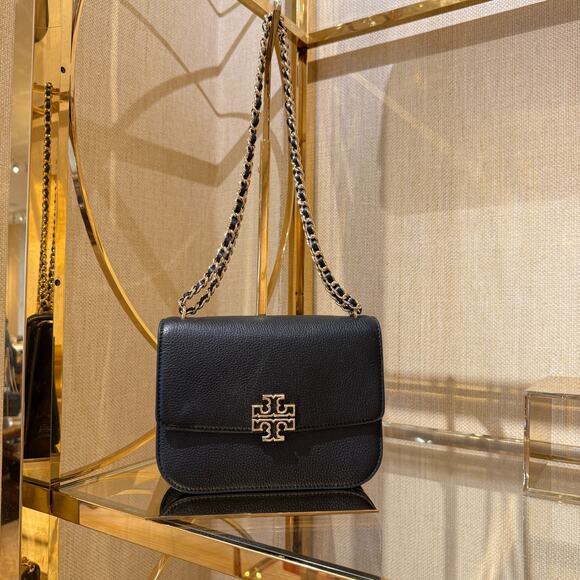 Tory Burch Britten Small Adjustable Shoulder Bag 140987 Black $575 - Picture 1 of 11
